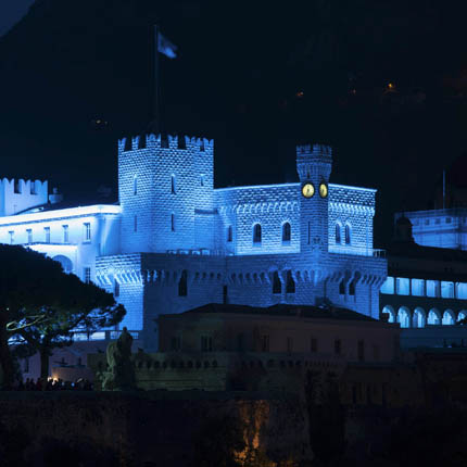 To mark the 70th anniversary of the UN, the Palace of Monaco was illuminated in blue on that evening