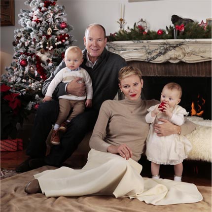 Wishes from TT.HH.SS. Prince Albert and Princess Charlene as well as their children