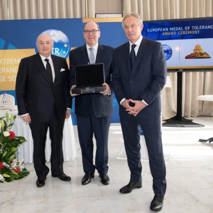 H.S.H. Prince Albert II awarded the European Medal of Tolerance