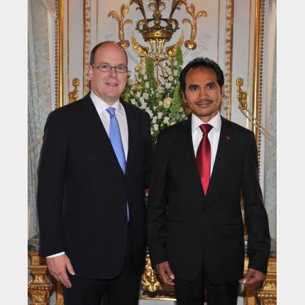 Remise des lettres de créance de S.E. Monsieur Joaquim Antonio Maria Lopes DA FONSECA, Ambassadeur...