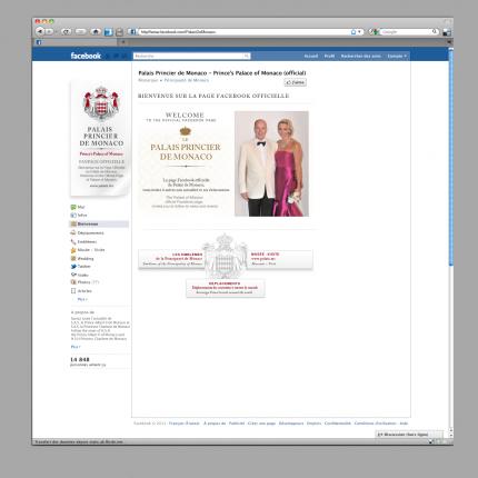 Ouverture de la page officielle du Palais Princier