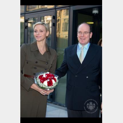 Visit by the THS the Prince and Princess to the new premises of the Lycée Technique et Hôtelier...