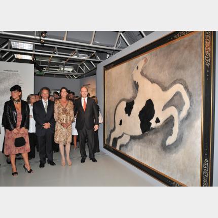 Inauguration de l'exposition Kees Van Dongen par S.A.S. le Prince Albert II et S.A.R. la Princesse...